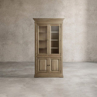 Tuscany Italian Crafted Wood & Glass Door Display Storage Cabinet