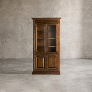 Tuscany Italian Crafted Wood & Glass Door Display Storage Cabinet