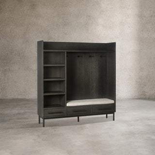 Sullivan Modern Rustic Oak Wood Entry Cabinet