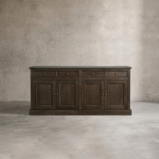 Kensington Marble Top Sideboard Pine Buffet Storage Cabinet Wood Living Room Cabinet