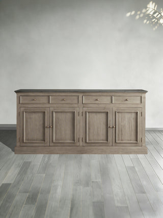 Kensington Marble Top Sideboard Pine Buffet Storage Cabinet Wood Living Room Cabinet