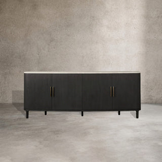 Danny Marble Top Sideboard Oak Wood Buffet Buffet Table Cabinet Country Entryways TV Cabinet