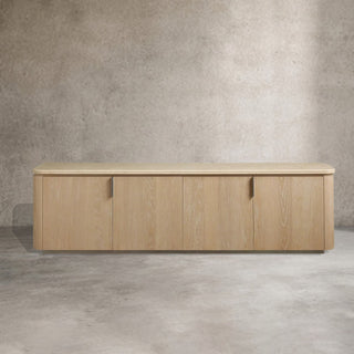 Caden Stone Top TV Stand Media Console Side Cabinet Television Storage Unit Wood Sideboard