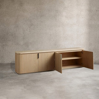 Caden Stone Top TV Stand Media Console Side Cabinet Television Storage Unit Wood Sideboard
