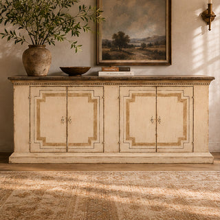 Oriana Bell’Arte Poplar Wood Sideboard Buffet Table Living Room Antique Entryways Two Drawers Cabinet