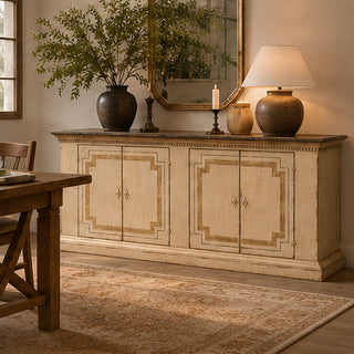 Oriana Bell’Arte Poplar Wood Sideboard Buffet Table Living Room Antique Entryways Two Drawers Cabinet