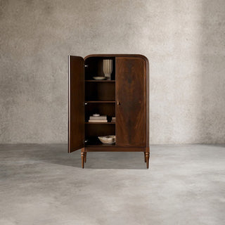 Frances Mahogany Tall Cabinet Vintage Wood Storage Cabinet