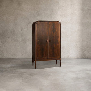 Frances Mahogany Tall Cabinet Vintage Wood Storage Cabinet