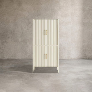 Louis Wood Bar Cabinet Constructivist-Inspired Wine Cabinet With Drawer