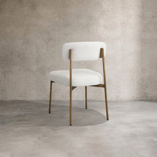 Billie Performance Fabric Dining Chair Modern Antiqued Iron Frame Living Room Chairs