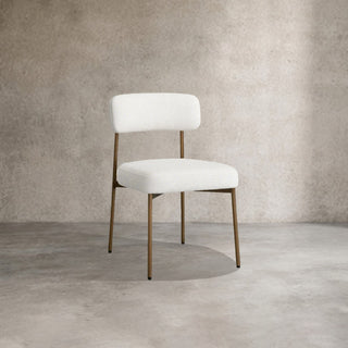 Billie Performance Fabric Dining Chair Modern Antiqued Iron Frame Living Room Chairs