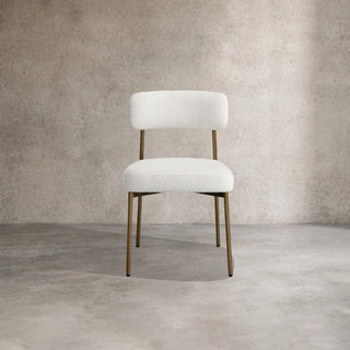 Billie Performance Fabric Dining Chair Modern Antiqued Iron Frame Living Room Chairs