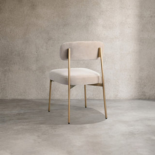 Billie Performance Fabric Dining Chair Modern Antiqued Iron Frame Living Room Chairs