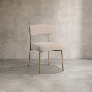 Billie Performance Fabric Dining Chair Modern Antiqued Iron Frame Living Room Chairs