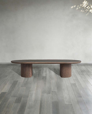 Astor Marble Top Coffee Table Oval Cocktail Table Wood Base Sofa Center Tea Table