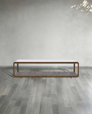 Max Rectangular Glass Coffee Table Faux Shagreen Living Room Center Tea Table