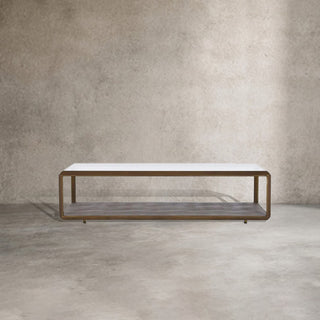 Max Rectangular Glass Coffee Table Faux Shagreen Living Room Center Tea Table
