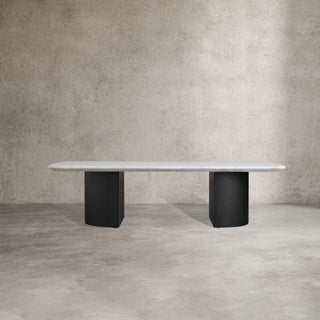 Saint Germain Marble Top Coffee Table: Oak Wood Dauphine Base Living Room Cocktail & Center Tea Table
