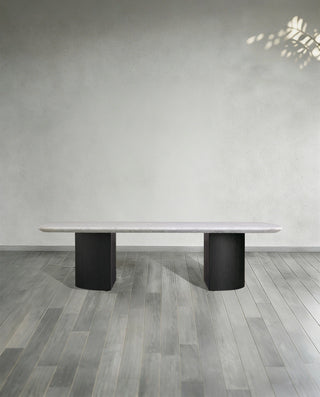 Saint Germain Marble Top Coffee Table: Oak Wood Dauphine Base Living Room Cocktail & Center Tea Table