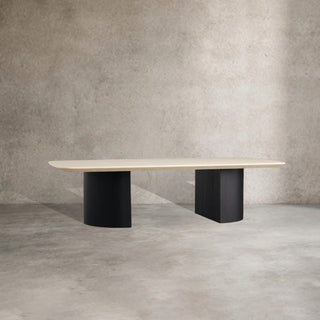 Saint Germain Marble Top Coffee Table: Oak Wood Dauphine Base Living Room Cocktail & Center Tea Table