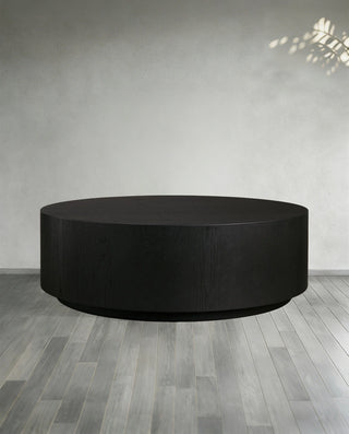 Sullivan Oak Wood Round Coffee Table: Simplicity Living Room Center Cocktail & Tea Table