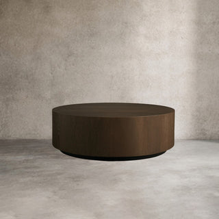 Sullivan Oak Wood Round Coffee Table: Simplicity Living Room Center Cocktail & Tea Table