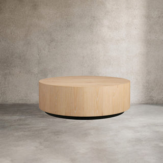 Sullivan Oak Wood Round Coffee Table: Simplicity Living Room Center Cocktail & Tea Table