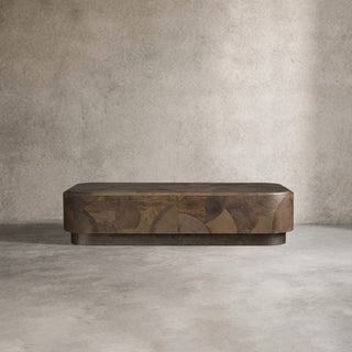 Pola Wood Plinth Coffee Table Wabi-Sabi Living Room Center Tea Table