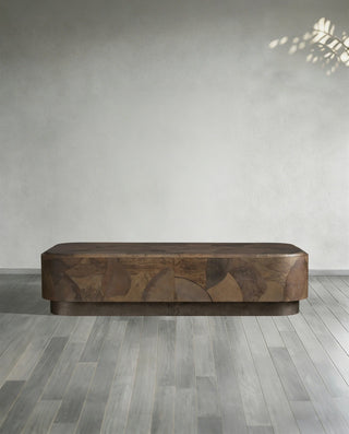 Pola Wood Plinth Coffee Table Wabi-Sabi Living Room Center Tea Table