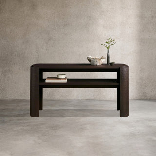Soumaya Primavera Top Entryway Console Table Mahogany Legs Wood Hallway Entrance Table