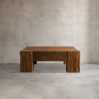 Ubud Square Reclaimed Teak Coffee Table Wood Living Room Center Tea Table Vintage Cocktail Table