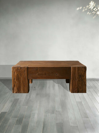 Ubud Square Reclaimed Teak Coffee Table Wood Living Room Center Tea Table Vintage Cocktail Table