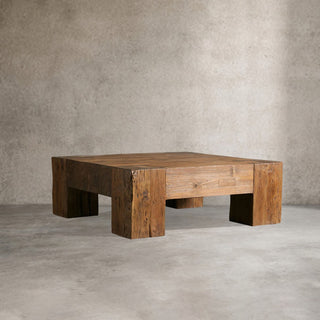 Ubud Square Reclaimed Teak Coffee Table Wood Living Room Center Tea Table Vintage Cocktail Table