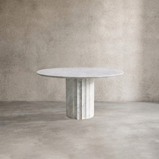 Danae Round Marble Dining Table (Roman Column Base)