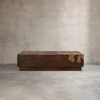 Obra Salvaged Burl Coffee Table Living Room Steel Base Cocktail