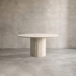 Danae Round Marble Dining Table (Roman Column Base)