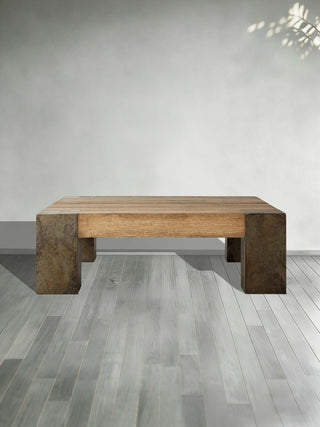 Telluride Square Oak Coffee Table Wood Cocktail Table Living Room Center Tea Table Vintage Cocktail Table