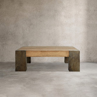 Telluride Square Oak Coffee Table Wood Cocktail Table Living Room Center Tea Table Vintage Cocktail Table