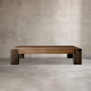 Telluride Square Oak Coffee Table Wood Cocktail Table Living Room Center Tea Table Vintage Cocktail Table