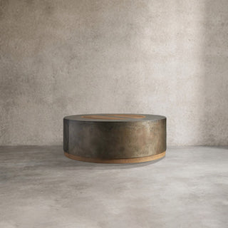 Acacius Round Coffee Table Yukas Wood Cocktail Table Sofa Industrial Center Tea Table