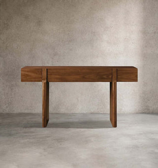 Callan Rustic Solid Walnut Console - Modern Entryway Hallway Table