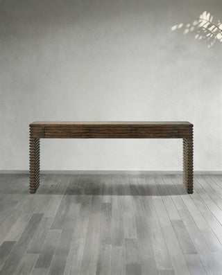 Kai Slatted Reclaimed Pine Console - Rustic Entryway Storage Table