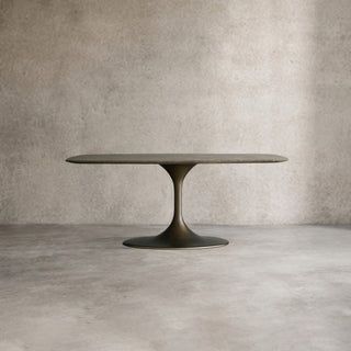 Saint Germain Stone Top Dining Table with Launette Steel Base: Modern Style Dining Room Leisure & Gathering Dining Table