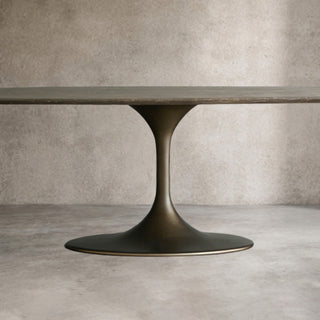 Saint Germain Stone Top Dining Table with Launette Steel Base: Modern Style Dining Room Leisure & Gathering Dining Table