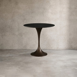 Saint Germain Tavern Small Dining Table Marble Top with Steel Base