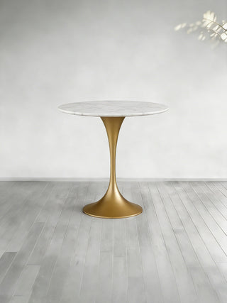 Saint Germain Tavern Small Dining Table Marble Top with Steel Base