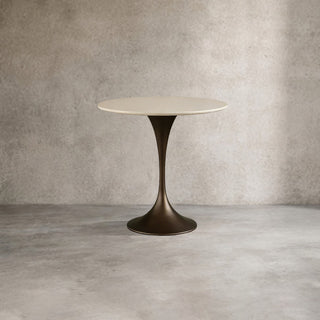 Saint Germain Tavern Small Dining Table Marble Top with Steel Base