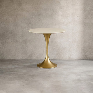 Saint Germain Tavern Small Dining Table Marble Top with Steel Base