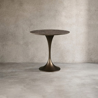 Saint Germain Tavern Small Dining Table Marble Top with Steel Base