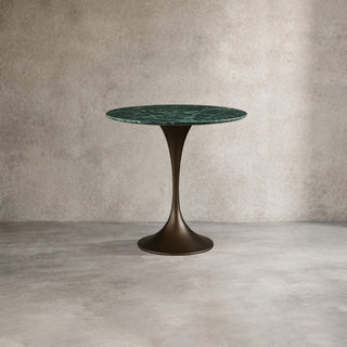 Saint Germain Tavern Small Dining Table Marble Top with Steel Base